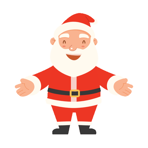 Santa Claus waving hello with open arms